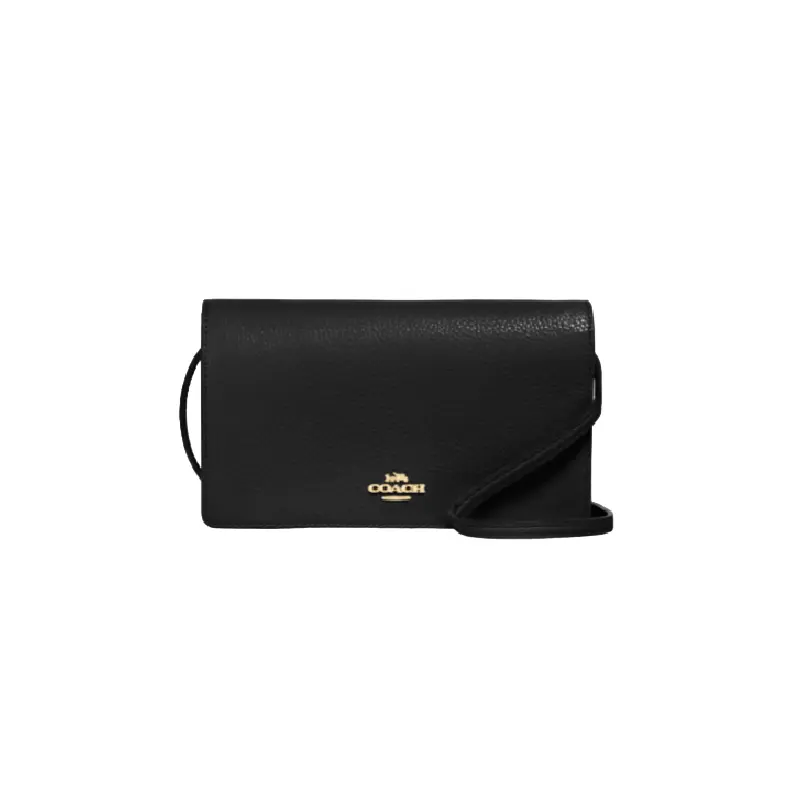

Клатч Coach Outlet Anna Foldover Clutch Crossbody, золотой/черный