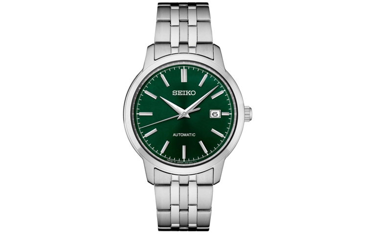 

Часы с автоматическим механизмом, водонепроницаемые до 100 м, ремешок из нержавеющей стали, коллекция Essentials SEIKO, зеленый dial