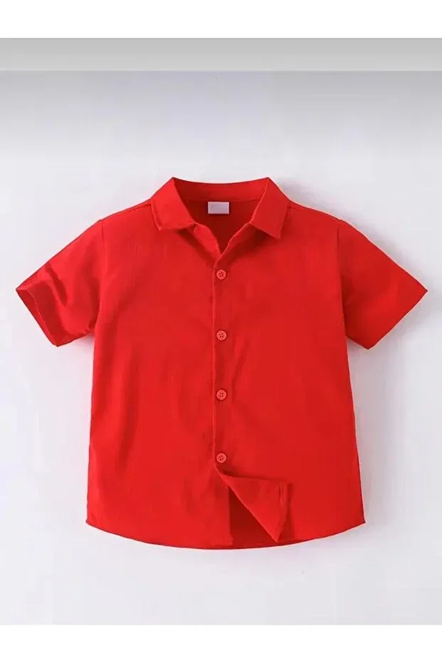 Детская рубашка для мальчиков с коротким рукавом Generic Brands, Red