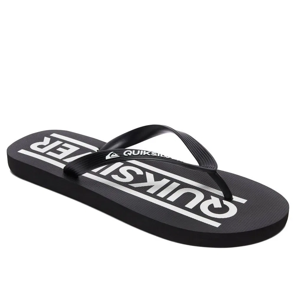 Детские шлепанцы для девочек с принтом Java Wordmark Quiksilver, Black — фото 2