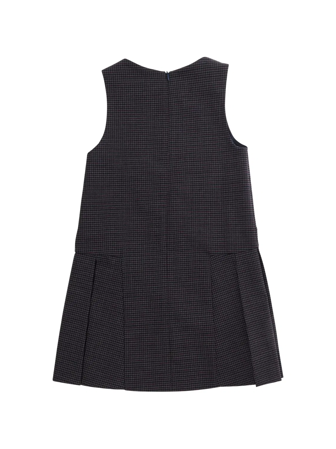 Плиссированное платье с узором «гусиная лапка» Emporio Armani Kids, синий — фото 2