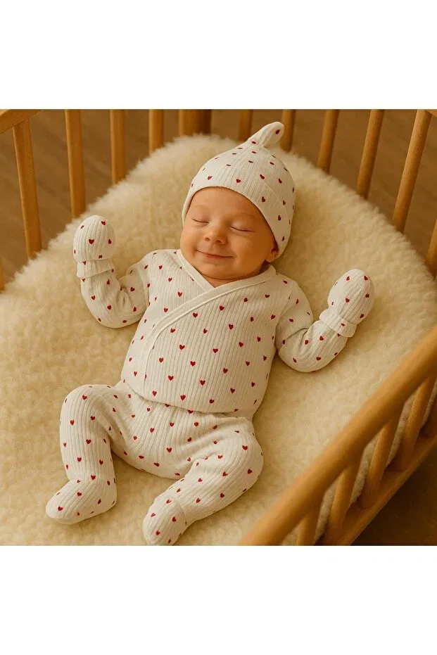 Детский комплект для новорожденных из органического хлопка с принтом Bys Baby Fashion, White — фото 3