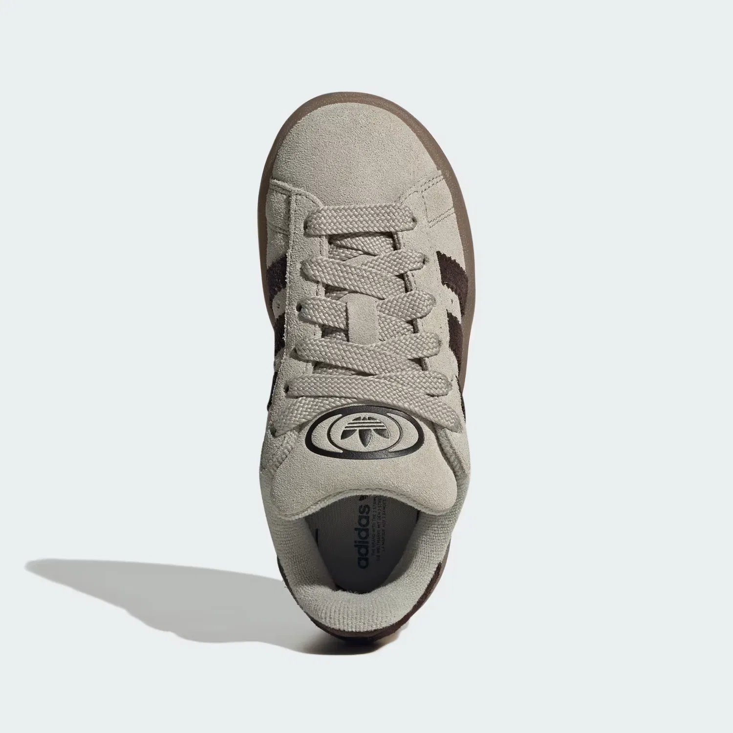 Детские кроссовки из замши Campus 00s Adidas Originals, Sesame/Aurora Coffee/Gum — фото 3
