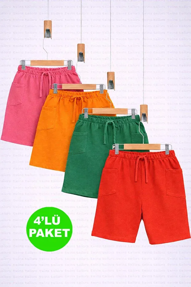 Детские шорты для девочек с принтом Basics Twins Tailors, Red