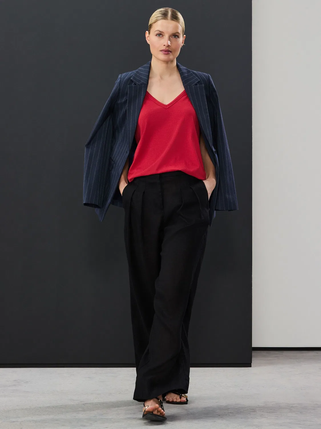 Жилет свободного кроя Red Modal Slouch Vest Next, красный — фото 2