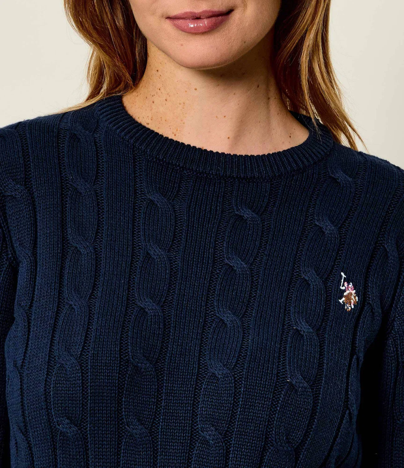 Свитер с круглым вырезом U.S. Polo Assn., темно-синий — фото 4