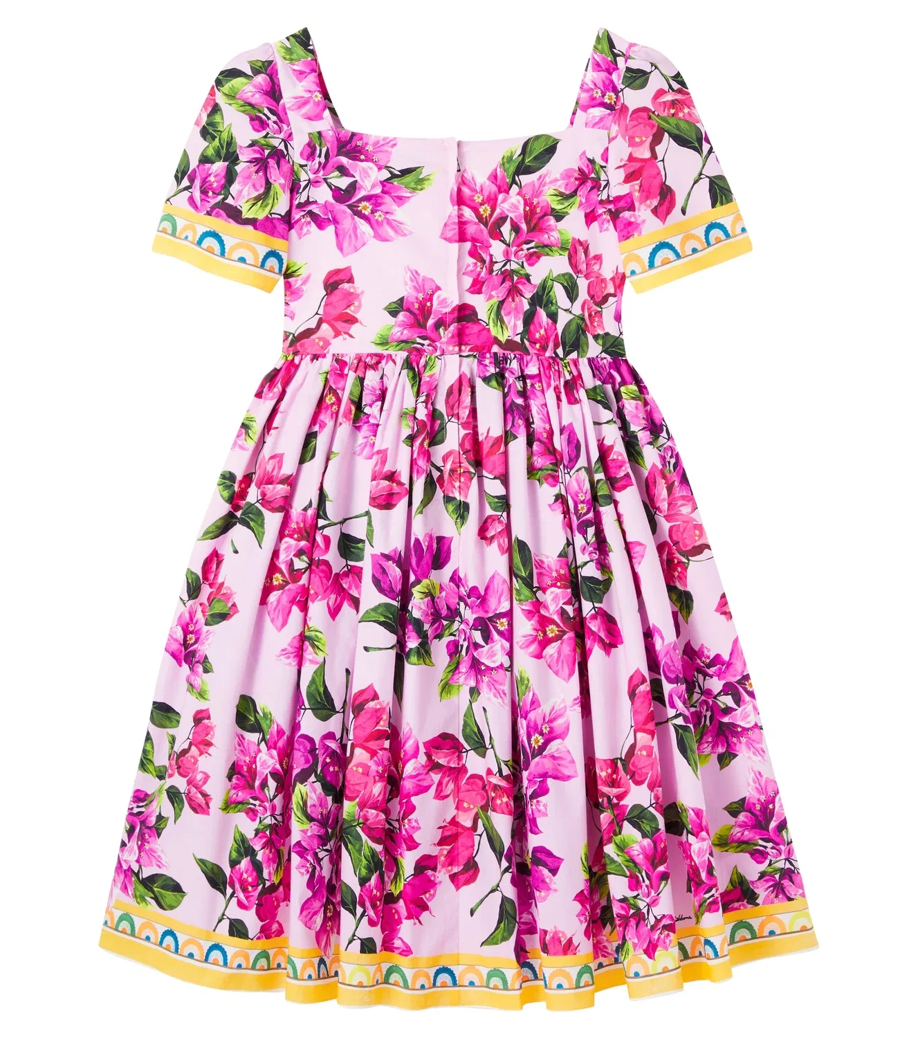 Платье хлопковое с цветочным рисунком Taormina Dolce&Gabbana Kids, розовый — фото 4
