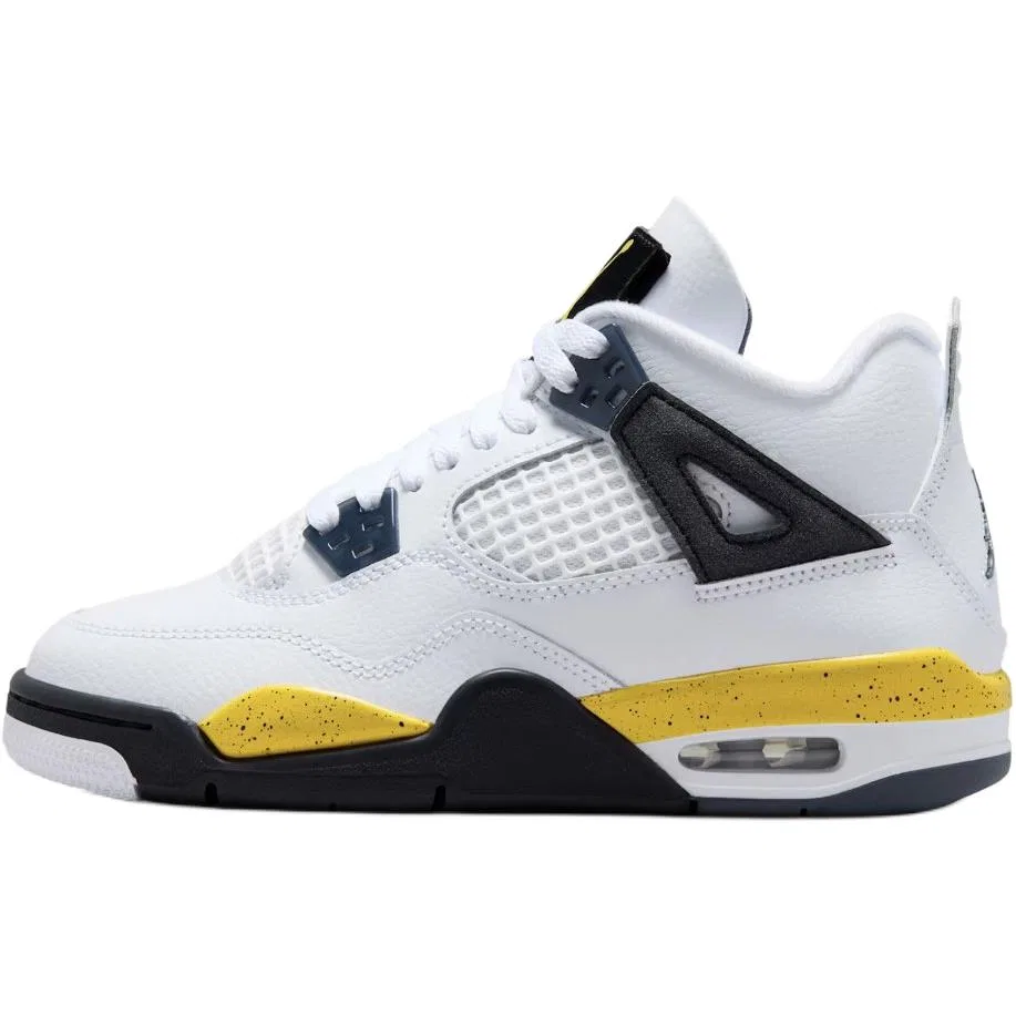 Детские кроссовки для баскетбола с низким верхом Jordan Air Jordan 4 Low, White Yellow