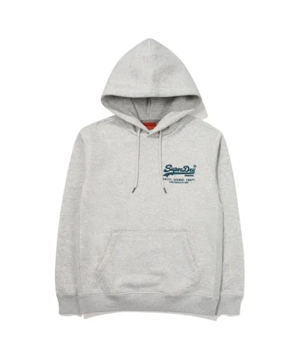 Худи с винтажным малым логотипом, Superdry, меланжевый серый