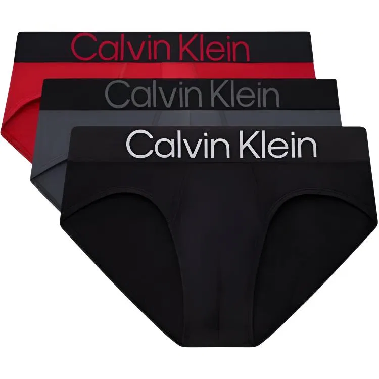 Мужские трусы-боксеры 3 шт, Calvin Klein, Space Black/Charcoal Gray/Maple Leaf Red