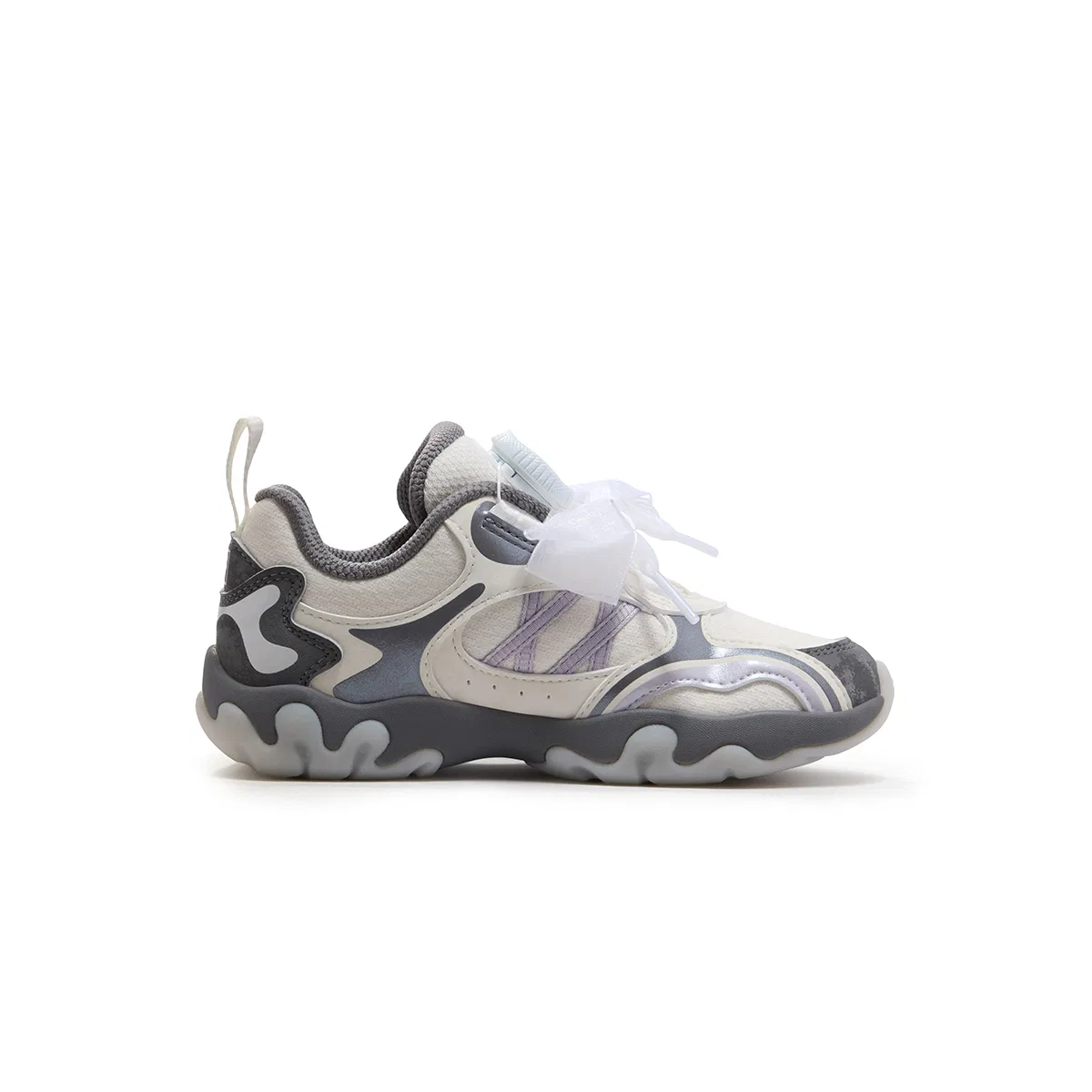 Детские кроссовки для тренировок с синтетической кожей FILA KIDS, Milk White/Smoke Gray — фото 3