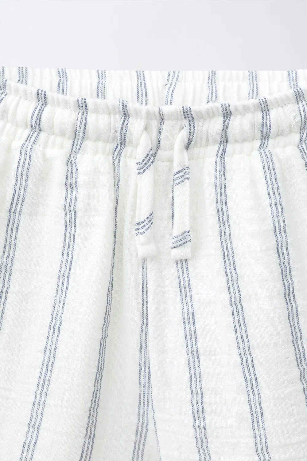 Полосатые текстурированные бермудские шорты ZARA, Light Ecru — фото 3