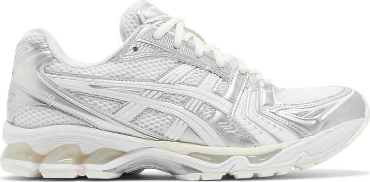 Кроссовки jjjjound x gel kayano 14 'silver white' Asics, серебряный - фото