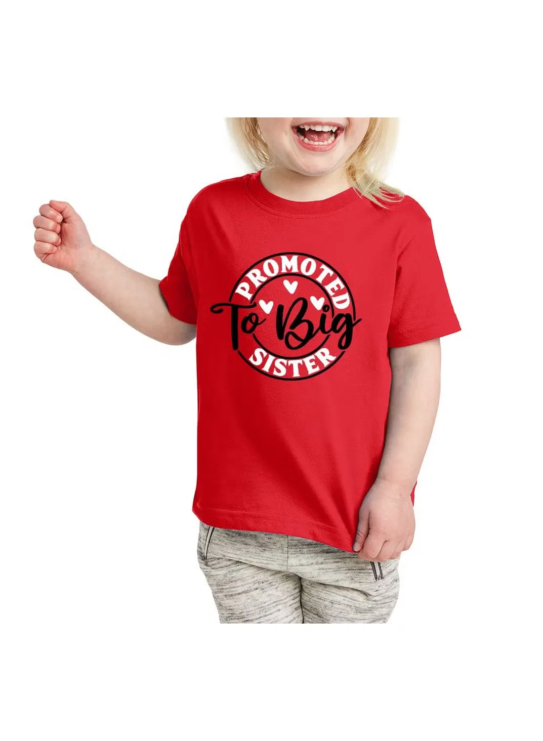 Футболка с принтом для девочки Big Sister Printshop4Me, красный