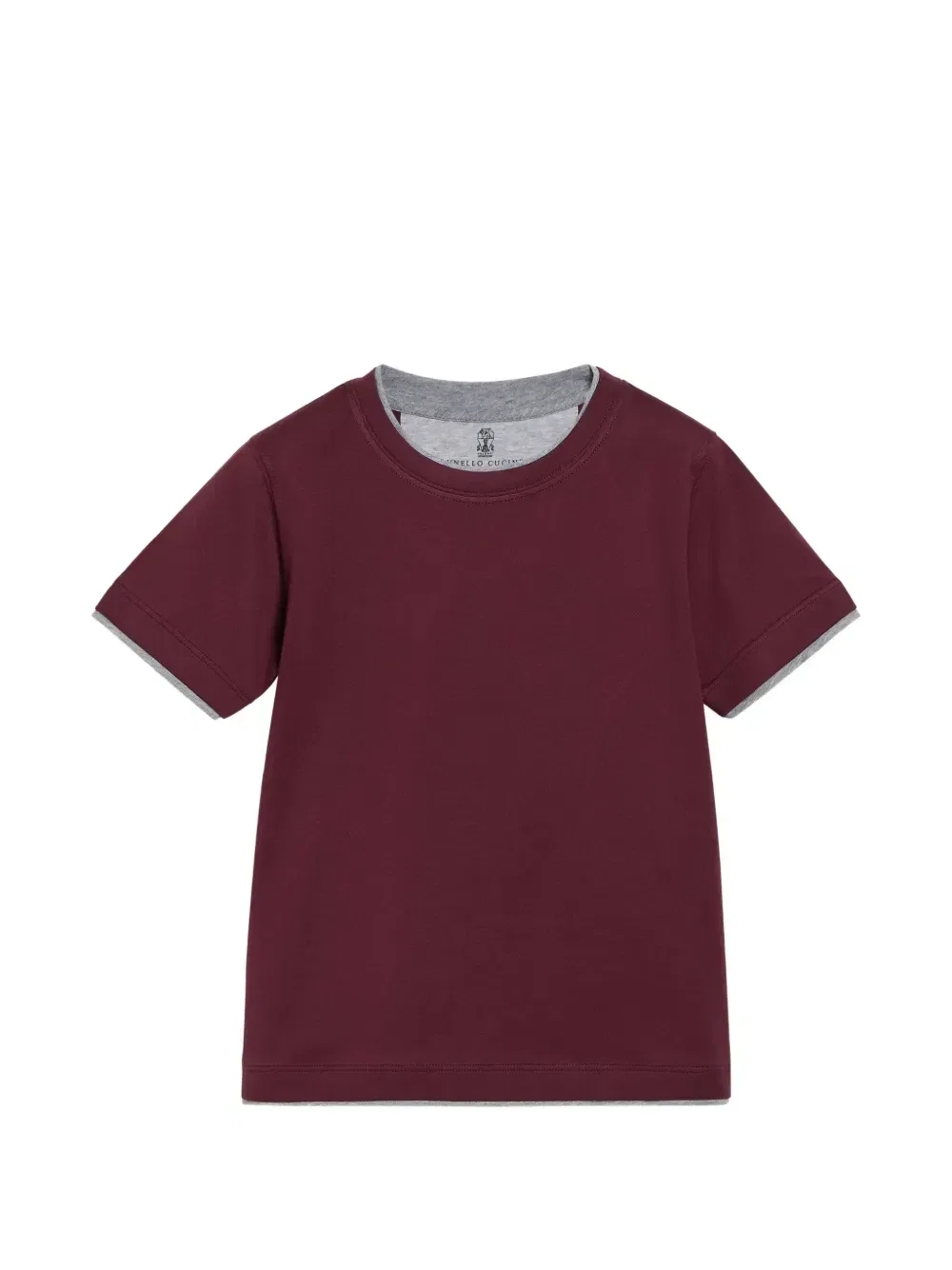 Футболка из джерси с искусственным слоем Brunello Cucinelli Kids, красный