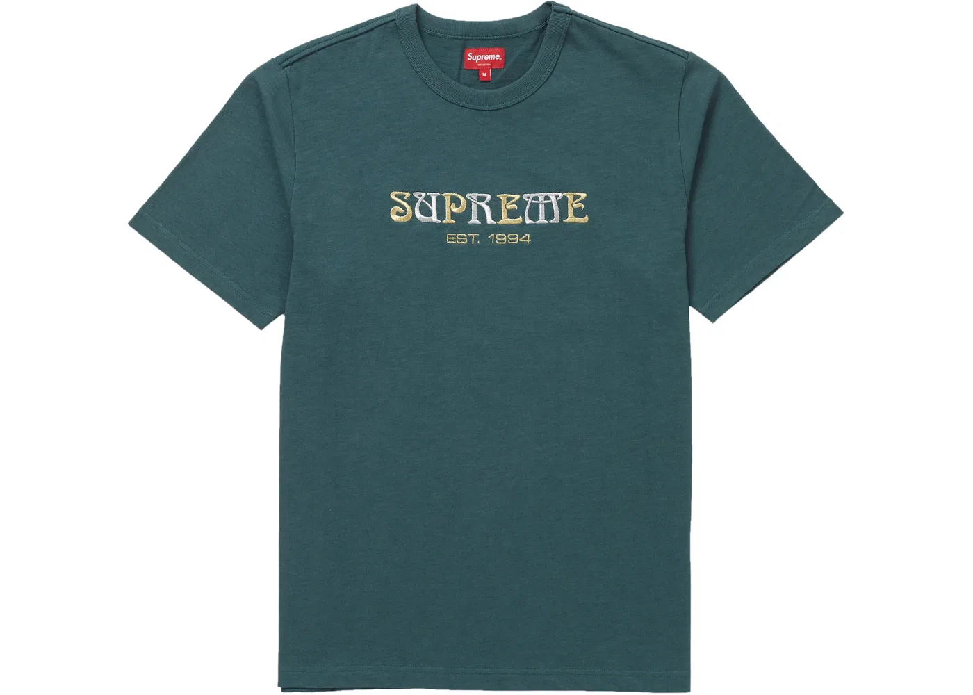 Мужская футболка с принтом Supreme Nouveau Logo Tee, Dark Teal