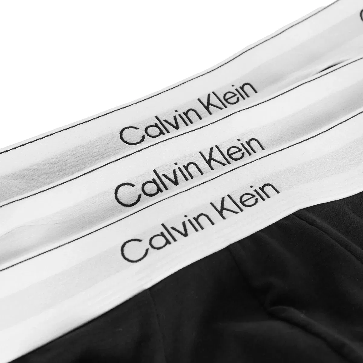 Комплект трусов-слипов с фирменным поясом Icon Cotton Stretch Calvin Klein, Black & White — фото 2