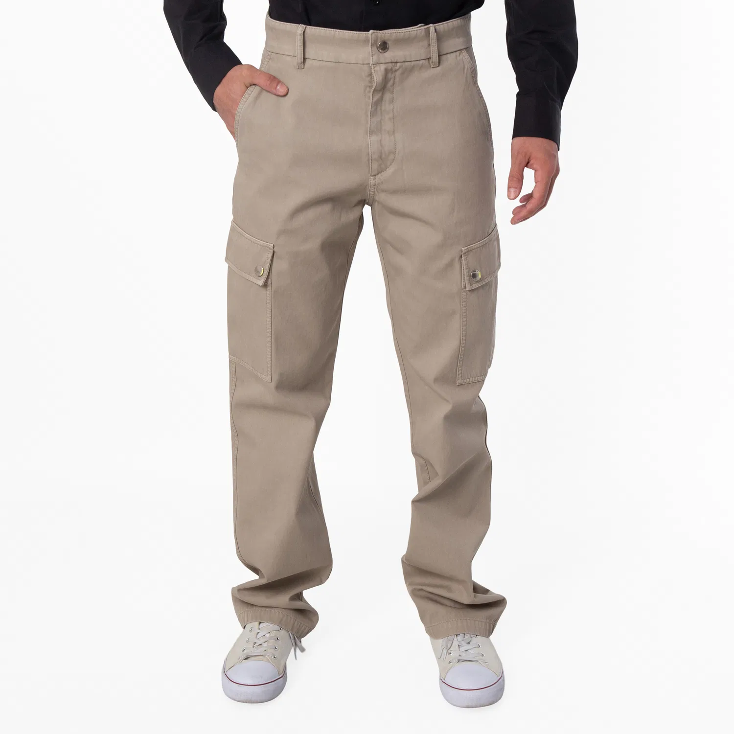 Брюки карго прямого кроя из хлопка Straight-Leg Cotton Cargo Trousers Burberry, Heron