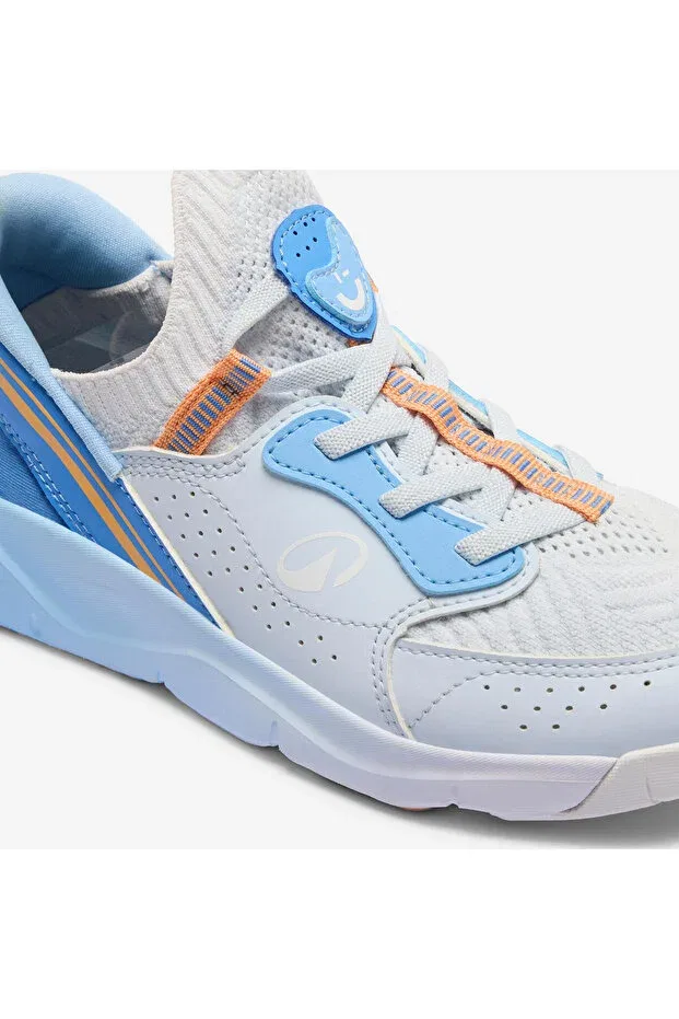 Детские спортивные кроссовки для девочек с принтом playful easy Decathlon, Blue / White — фото 3