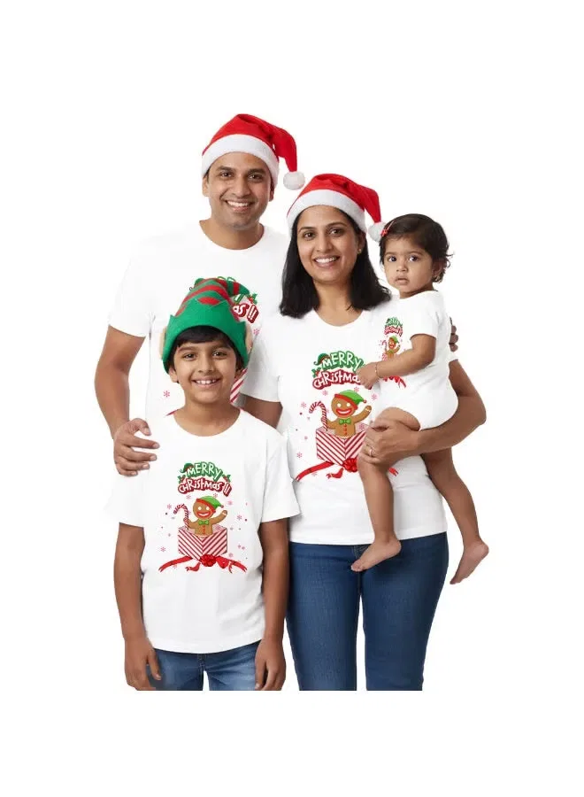 Боди-комбинезон с принтом Family Christmas Squad, Sitara Fashions, белый — фото 2