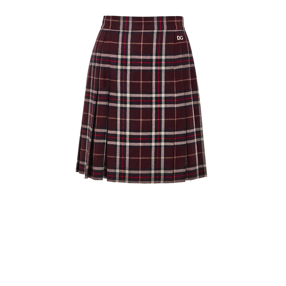 Женская шерстяная юбка-мини с плиссировкой Bordeaux Wool Mini Skirt Dolce & Gabbana, Bordeaux