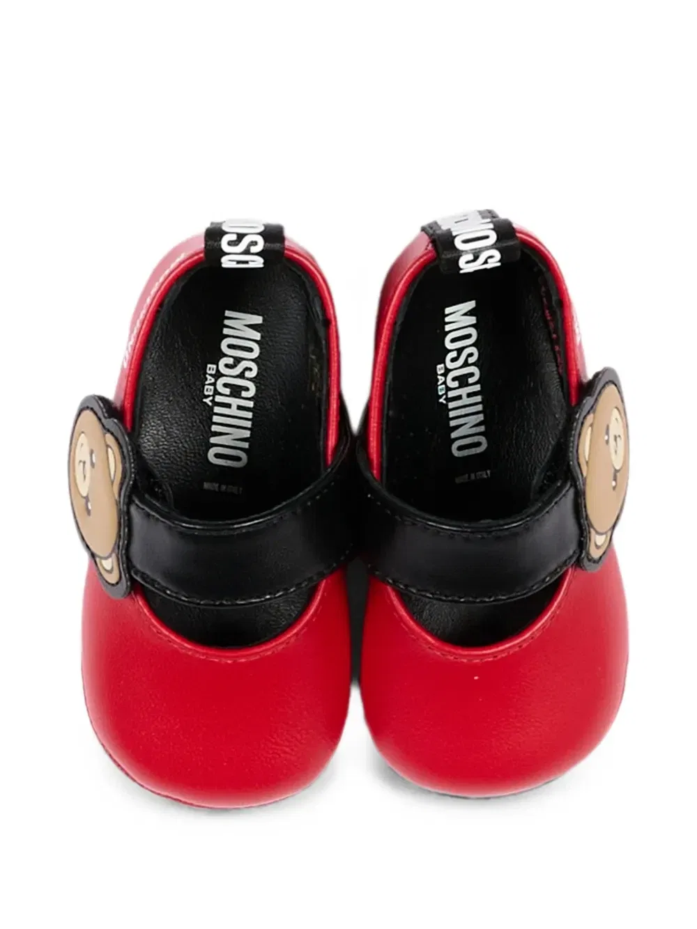 Балетки на липучке «Мишка Тедди» Moschino Kids, красный — фото 4