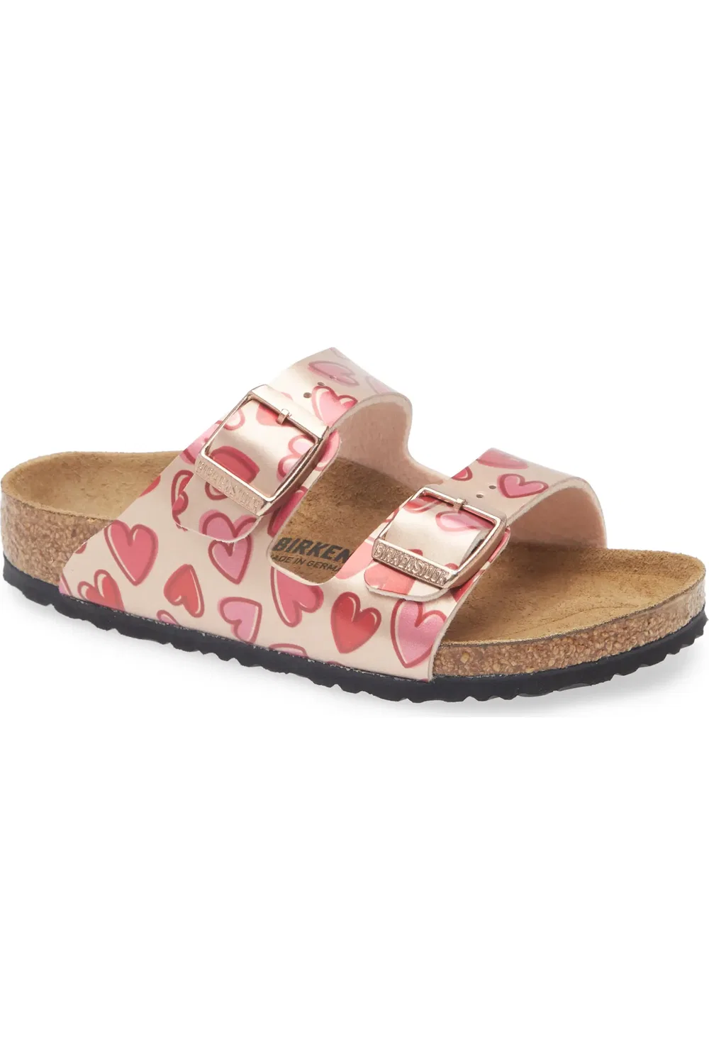 Сандалии детские с принтом Arizona Slide Birkenstock, Copper Metallic