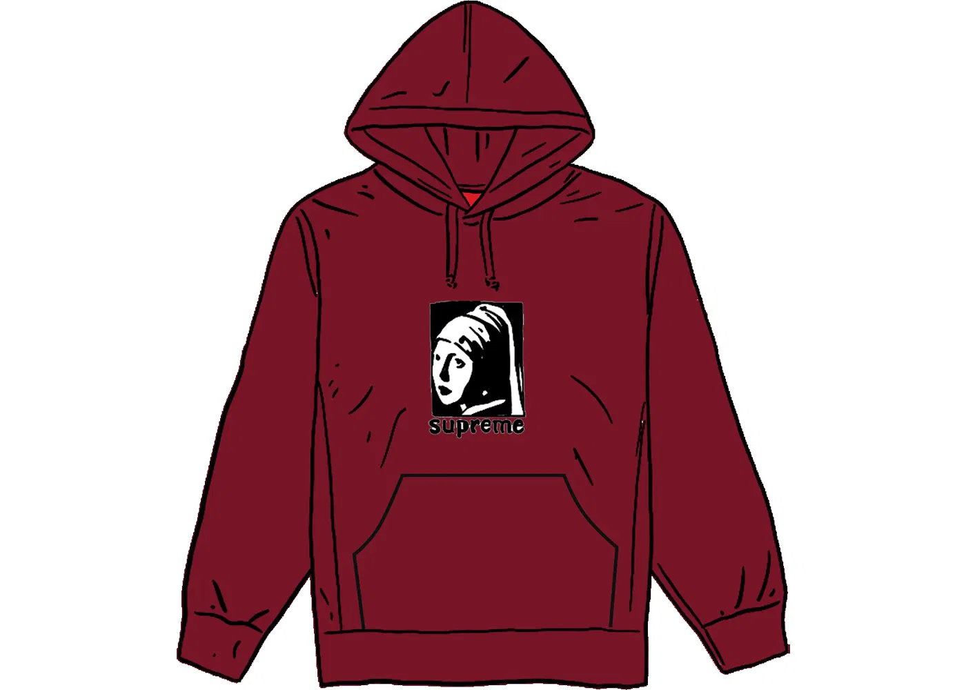 Мужской свитшот с капюшоном Supreme Hooded Sweatshirt, Cardinal
