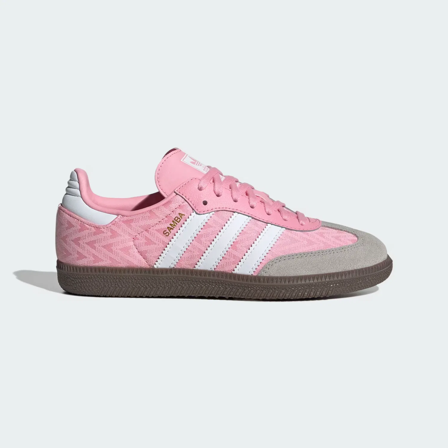 Детские кроссовки кожаные SAMBA OG Adidas Originals, светло-розовый/белый/gum
