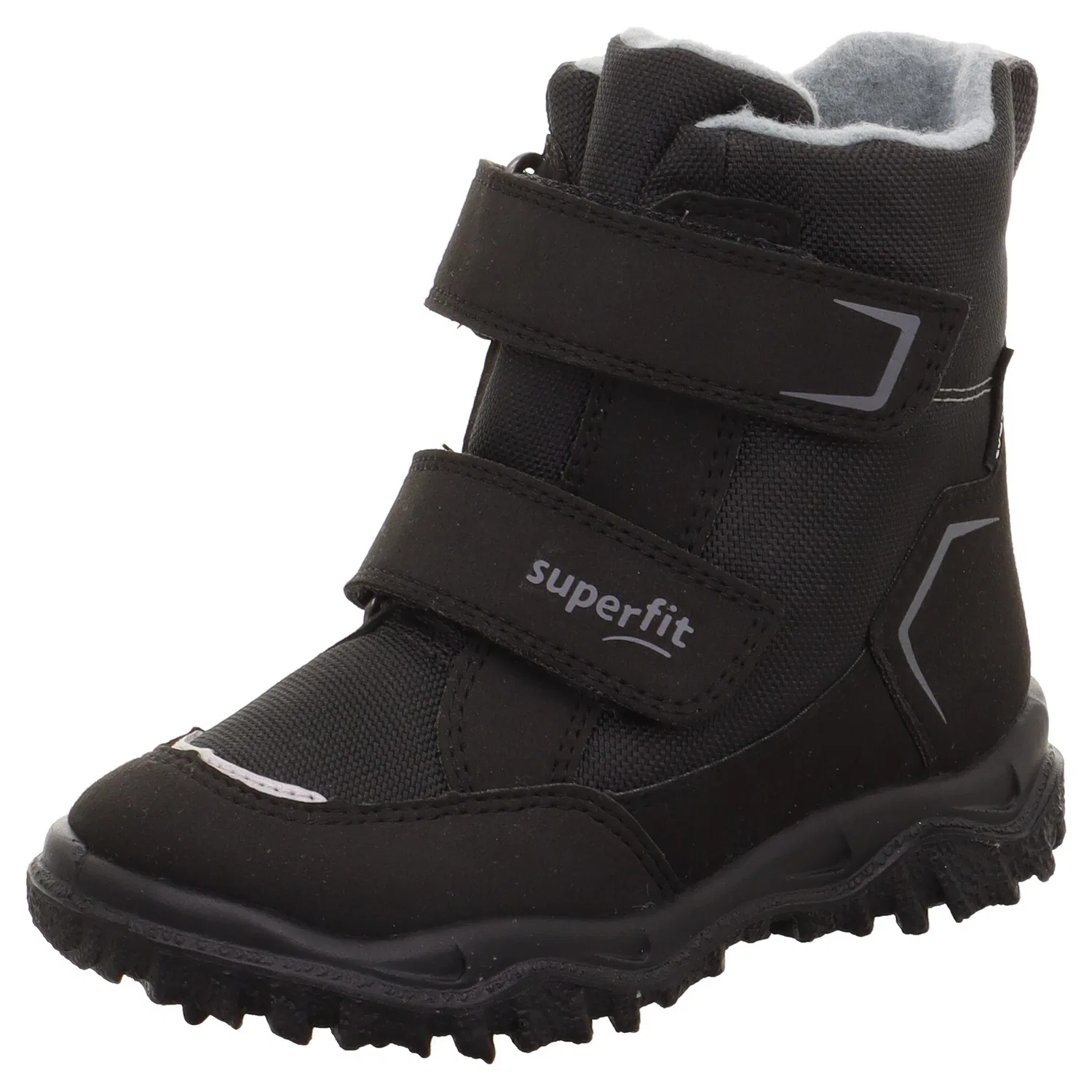 Детские зимние дутики с текстильным футером Superfit, Black/Grey