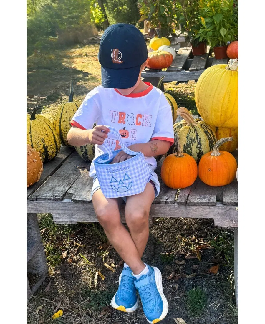 Детская футболка с галстуком-бабочкой Trick-or-Treat Bits & Bows, Orange/White — фото 4
