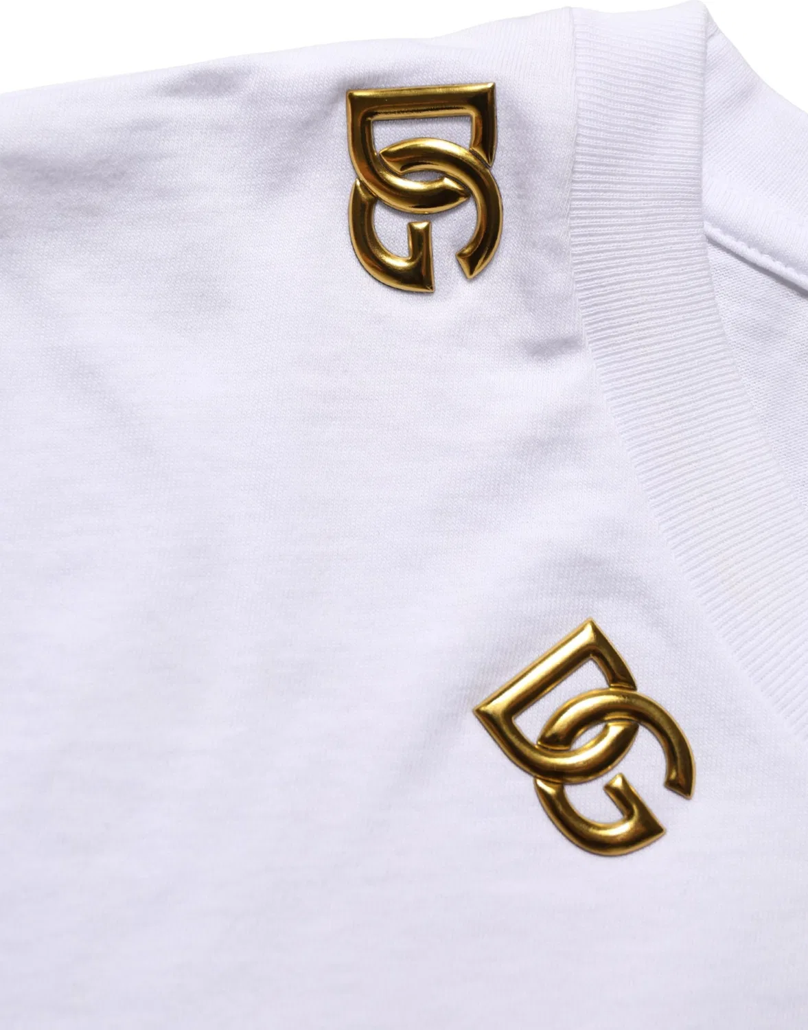 Женская футболка с коротким рукавом и золотым логотипом DG, Dolce & Gabbana, White