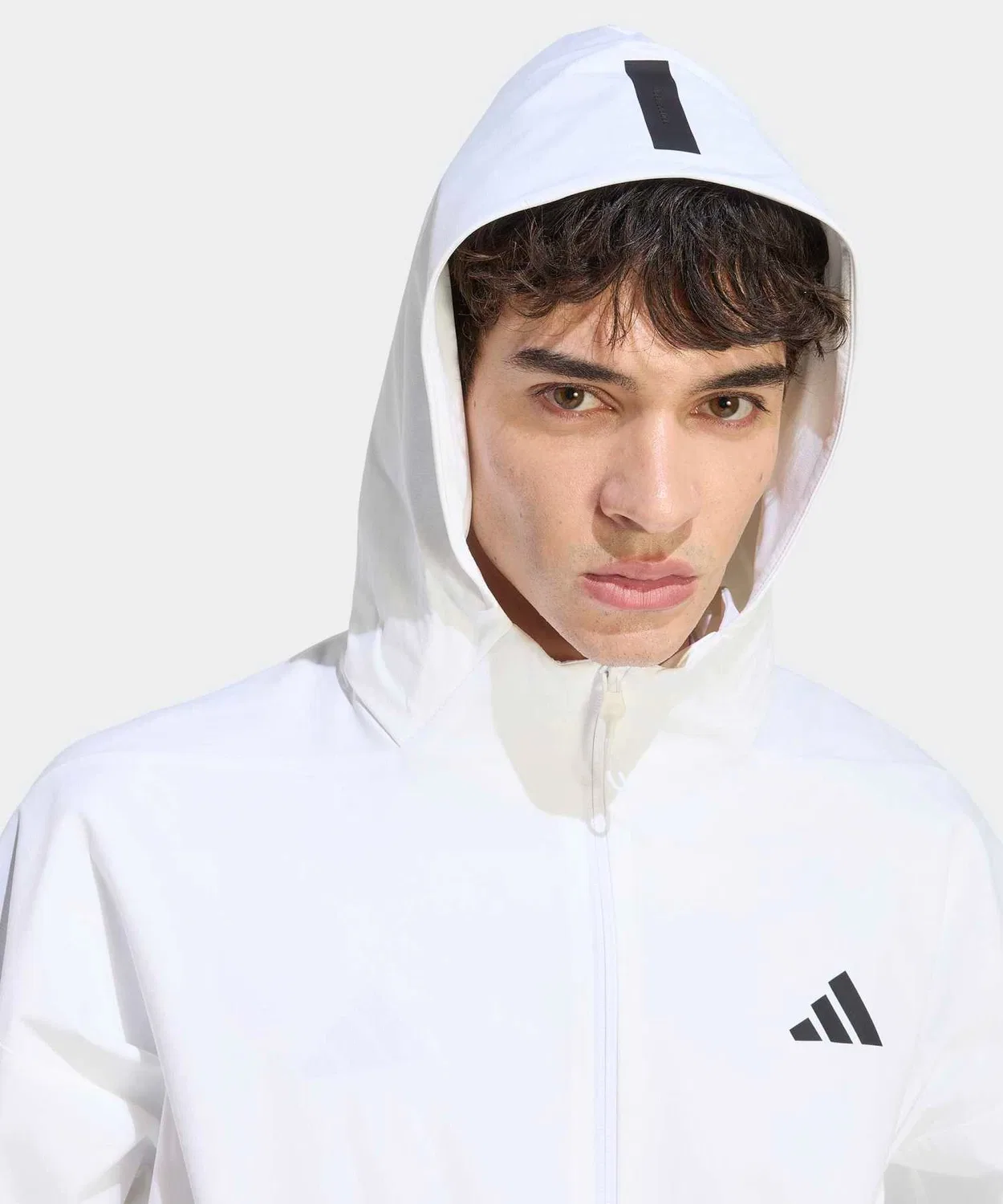 Мужской трек-топ с капюшоном из рипстопа Z.N.E. Woven Track Top Adidas, Белый — фото 4