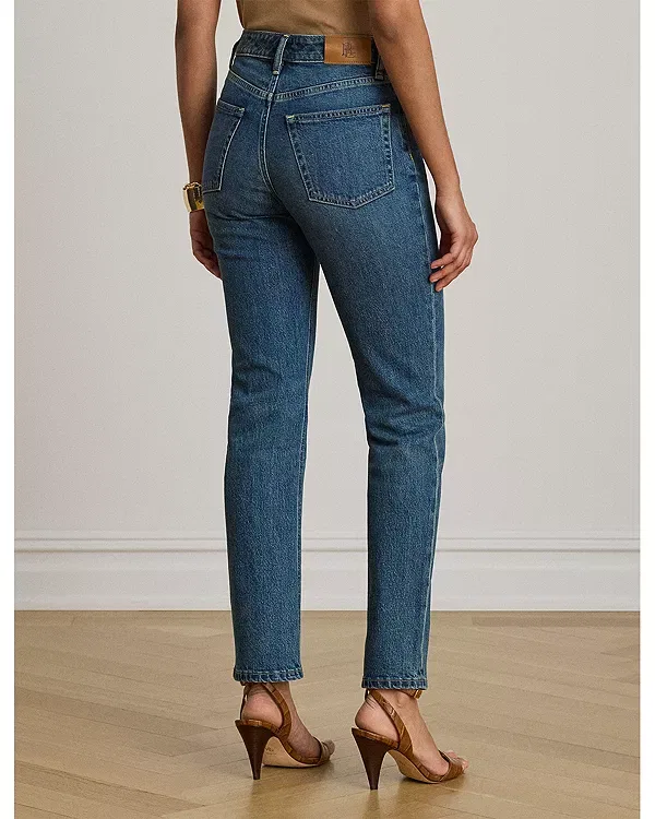 Женские джинсы с завышенной талией Slim Straight Jeans Ralph Lauren, Haze Wash — фото 3