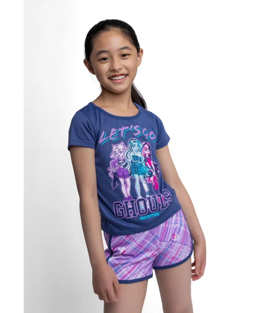 Комплект из футболки и шорт-дольфин Monster High, Slate Blue Lilac — фото 2