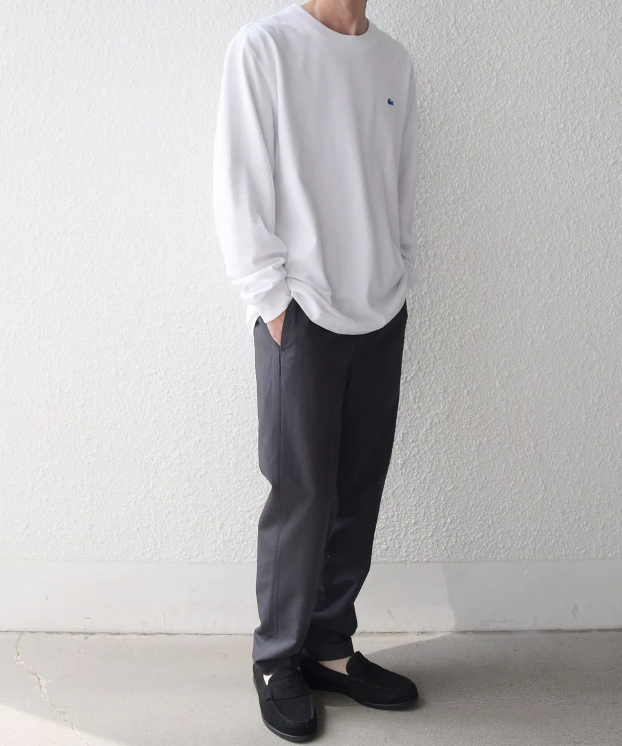 Мужская футболка с длинным рукавомс принтом LACOSTE, White — фото 3