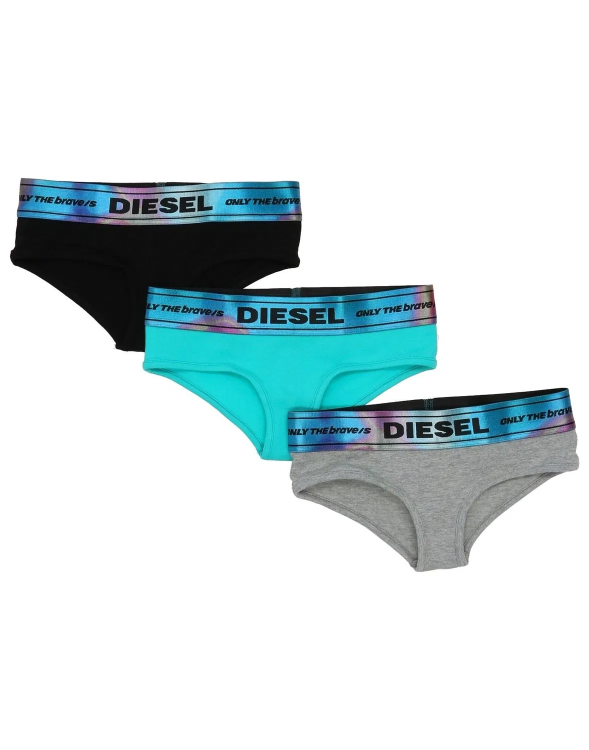 Детский комплект трусов для девочек из джерси с логотипом Diesel, светло-серый