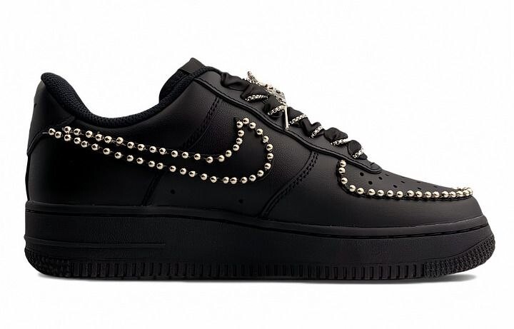 

Кроссовки Nike Air Force 1 Skateboarding Shoes Women's Low-top Black/silver, черный/серебряный