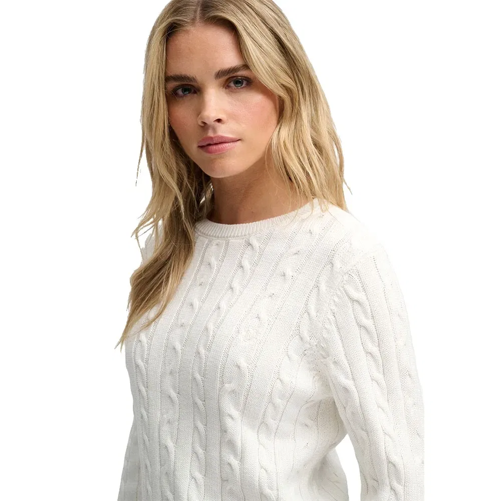 Женский свитер с косами Essentials SD&CO Superdry, White — фото 3