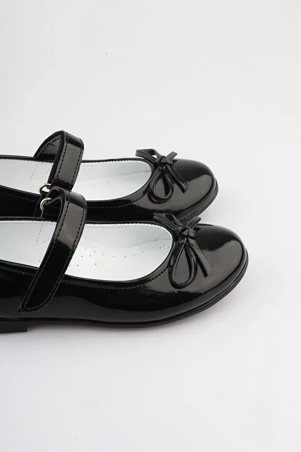 Детские балетки для девочек из эко-кожи Followin, Black Patent Leather — фото 2