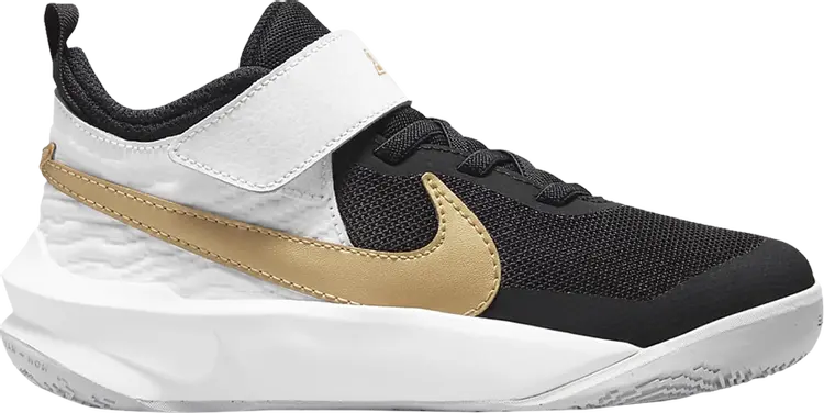 

Кроссовки Nike Team Hustle D10 PS 'Black White Metallic Gold', черный