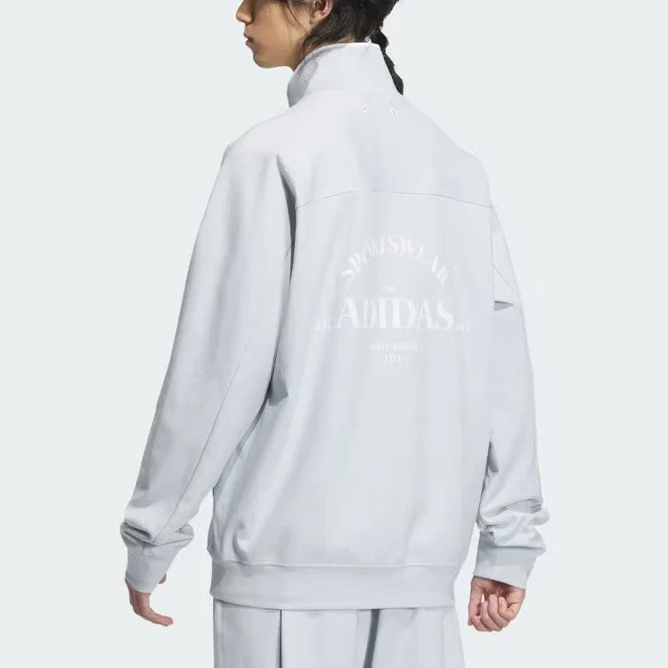 Куртка вязаная с принтом Verbiage Adidas, белый — фото 4