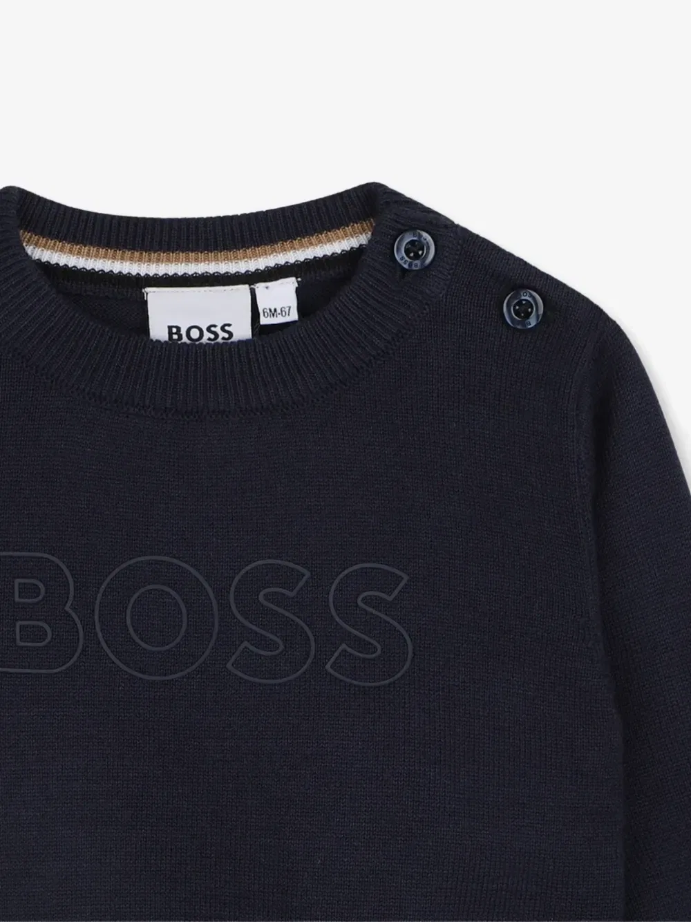 Свитер с вышитым логотипом Boss Kidswear, синий — фото 3