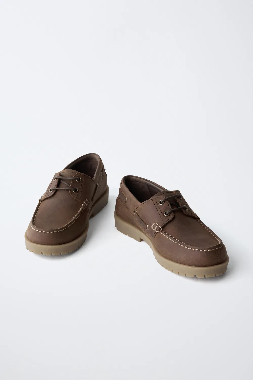 STORIESZ - Кожаные мокасины ZARA, Brown — фото 3