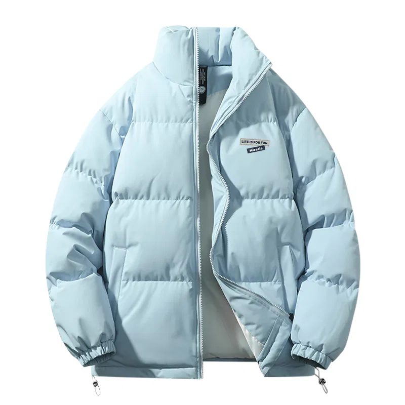 Детское утепленное пальто-пуховик со стоячим воротником MINISO, Thickened Thermal Light Blue