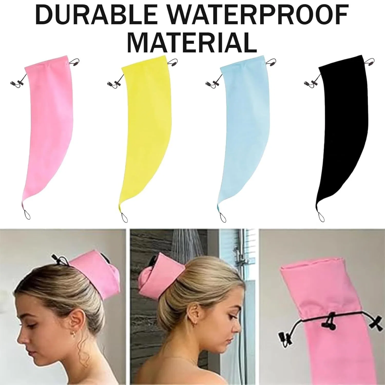 Шапочка для душа SUYOPPM, Waterproof Hair Sleeve for Long Hair — фото 3