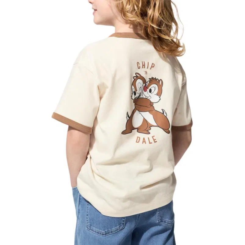 Детская футболка хлопковая UNIQLO, Natural — фото 4