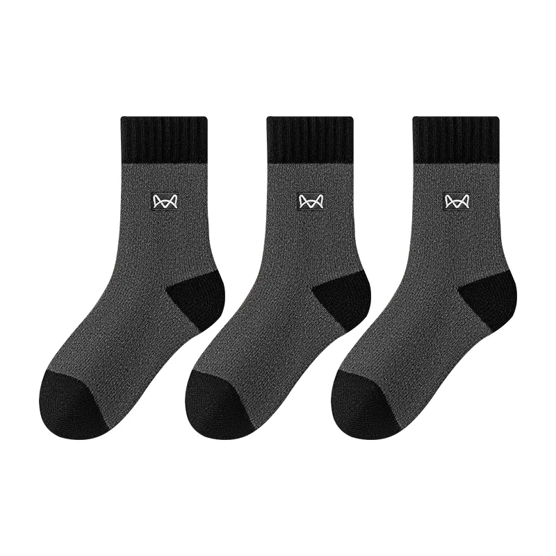 Детские носки до середины икры, 3 пары, Dark Heather Gray, MIIOW