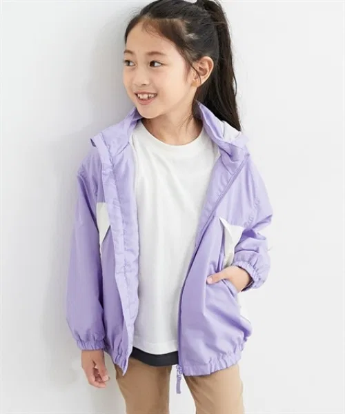 Детская куртка-ветровка с капюшоном из футера QUNTSTYLE, Purple