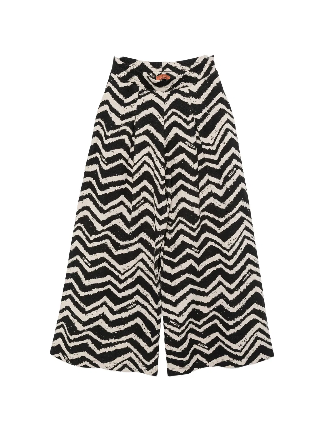 Брюки-палаццо с зигзагообразным принтом Missoni Kids, черный